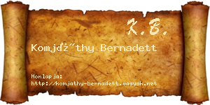 Komjáthy Bernadett névjegykártya
