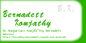 bernadett komjathy business card